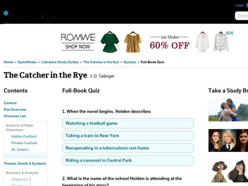 Catcher rye quiz ppt powerpoint presentation skip