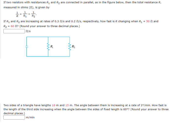 If two resistors with resistances r1 and r2