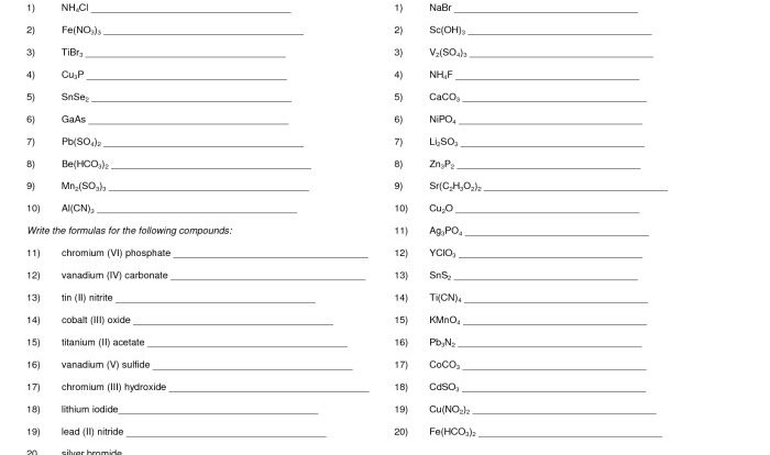 Molecular compounds worksheet answer key